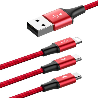 Cable 3 En 1 Uso Rudo - Micro/ Lightning / Tipo C
