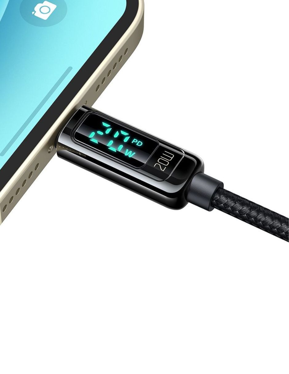Cable USB Tipo C a Lightning con Pantalla Digital 1.2m