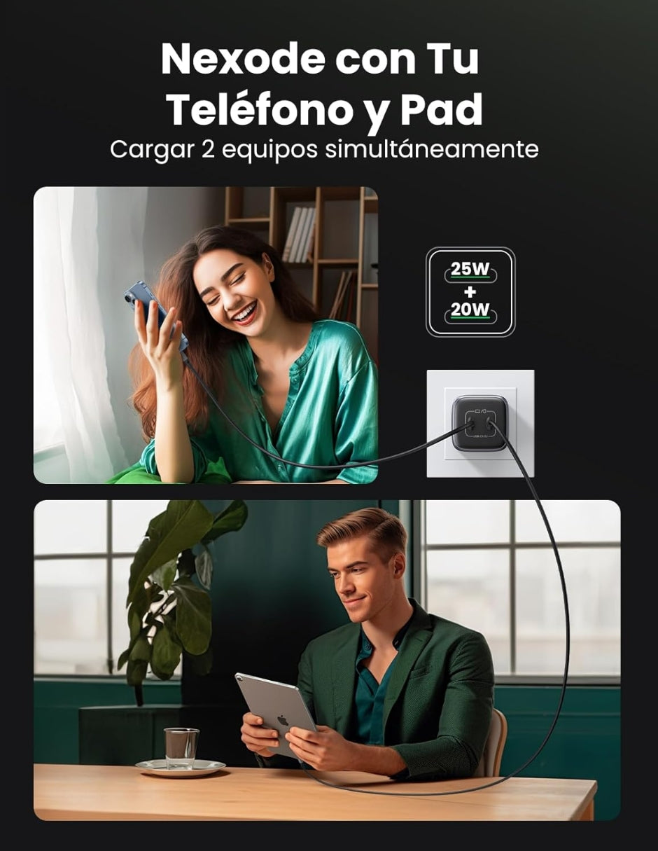UGREEN Cargador USB C PD 45W Nexode Carga Rápida