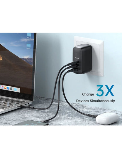 Adaptador de Carga Rápida con Conexión intercambable y Cable USB C