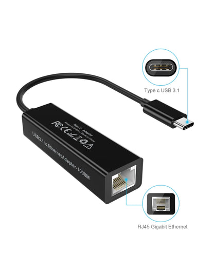 Adaptador USB C a Ethernet Negro