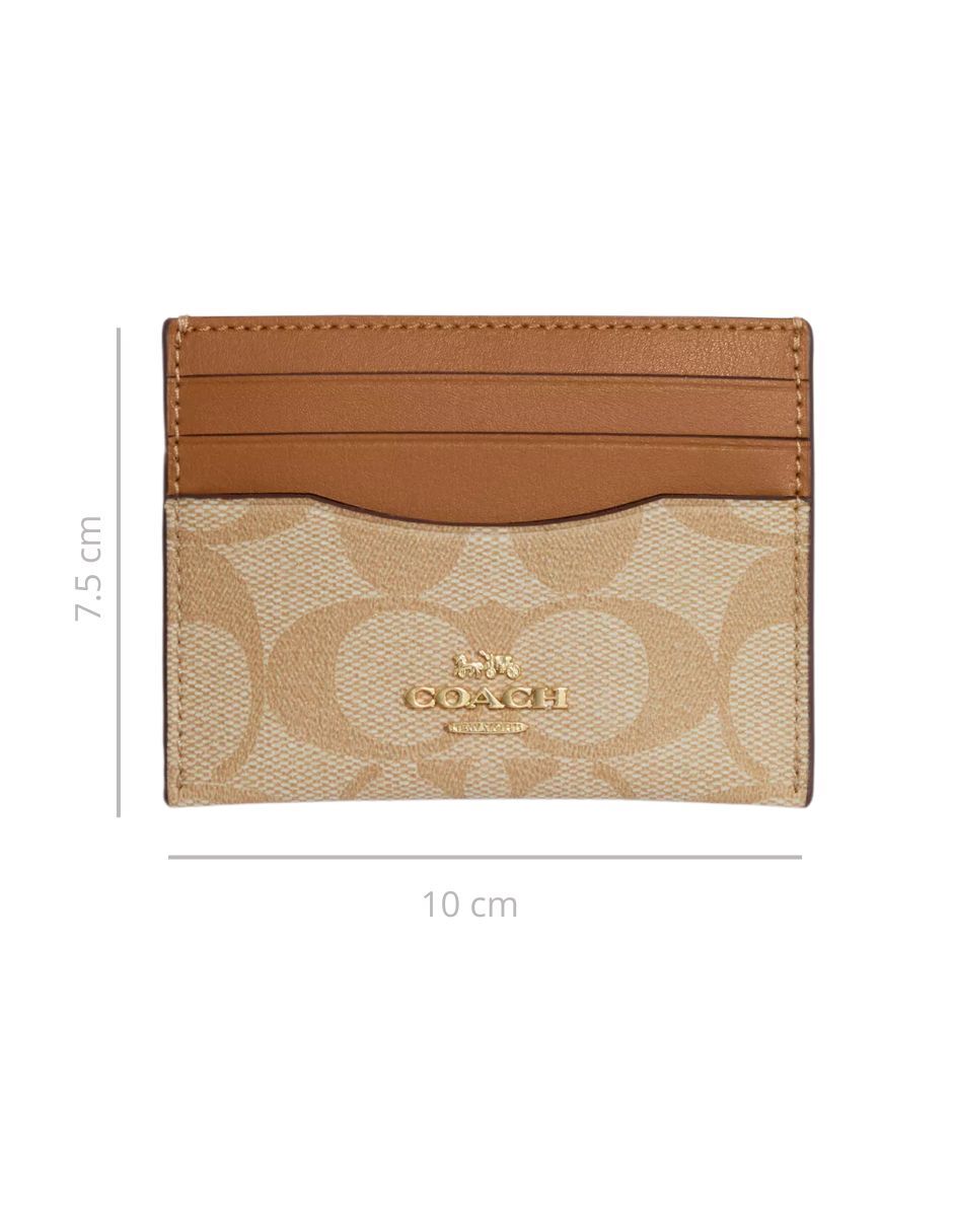 Tarjetero Coach Signature Slim Id Card Case Khaki