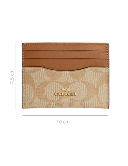 Tarjetero Coach Signature Slim Id Card Case Khaki