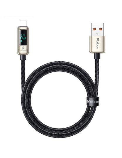 Cable con Pantalla Digital USB a Lightning 1.2 metros Plata