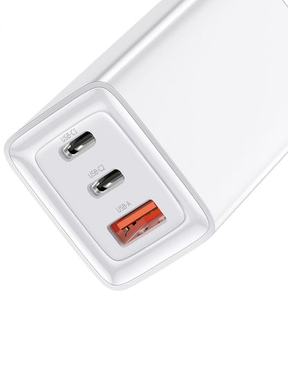 Cubo de Carga Rápida con 1 USB y 2 PD de 65W Blanco