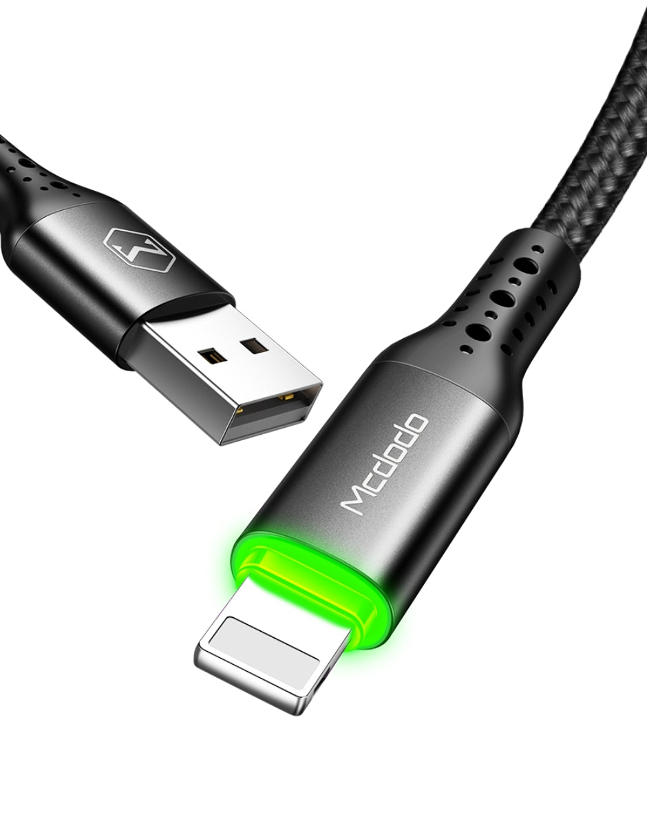 Cable Para iPhone con Led y Desconexión Automática 1.8M