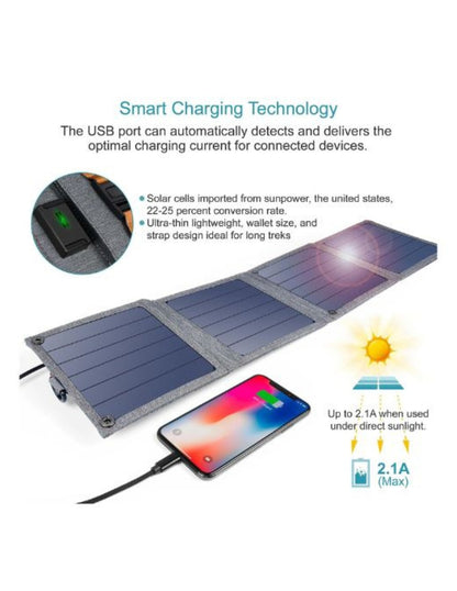 Cargador Portatil con Paneles Solares Dos Salidas 14W