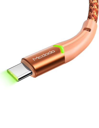 Cable Tipo C con Indicador LED Carga Rápida 1m Coral