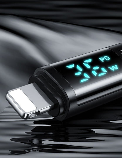 Cable USB Tipo C a Lightning 36W con Pantalla Digital 1.2m