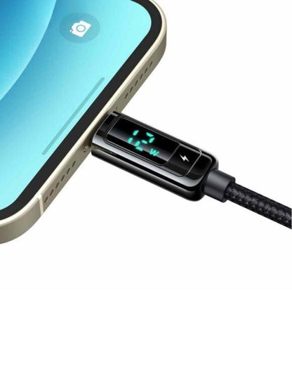Cable con Pantalla Digital USB a Lightning 1.2m Negro