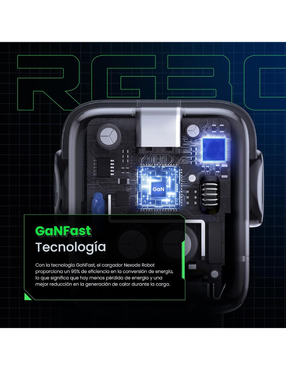 Cargador UGREEN Nexode 65W Tipo C Carga Rápida GaNRobot
