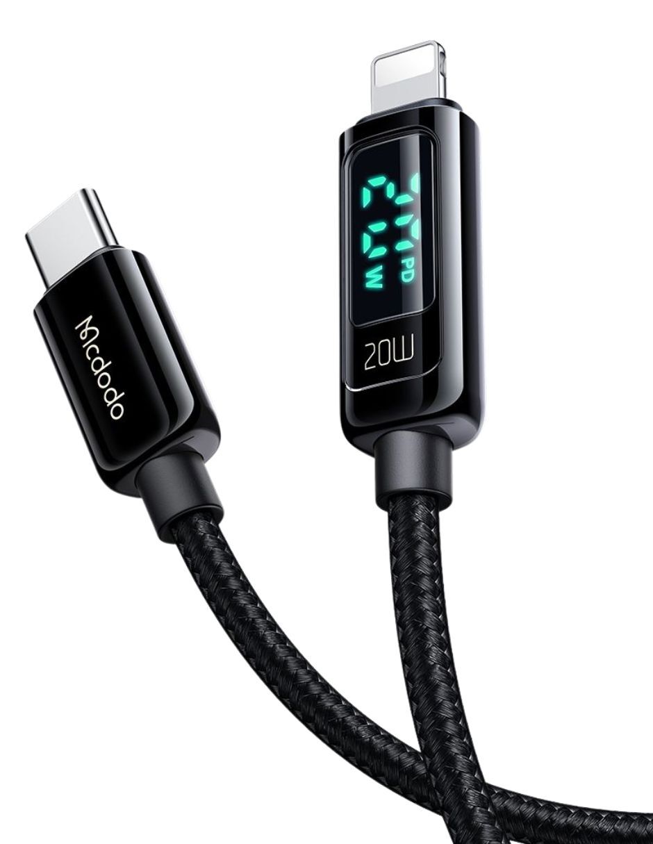 Cable USB Tipo C a Lightning con Pantalla Digital 1.2m