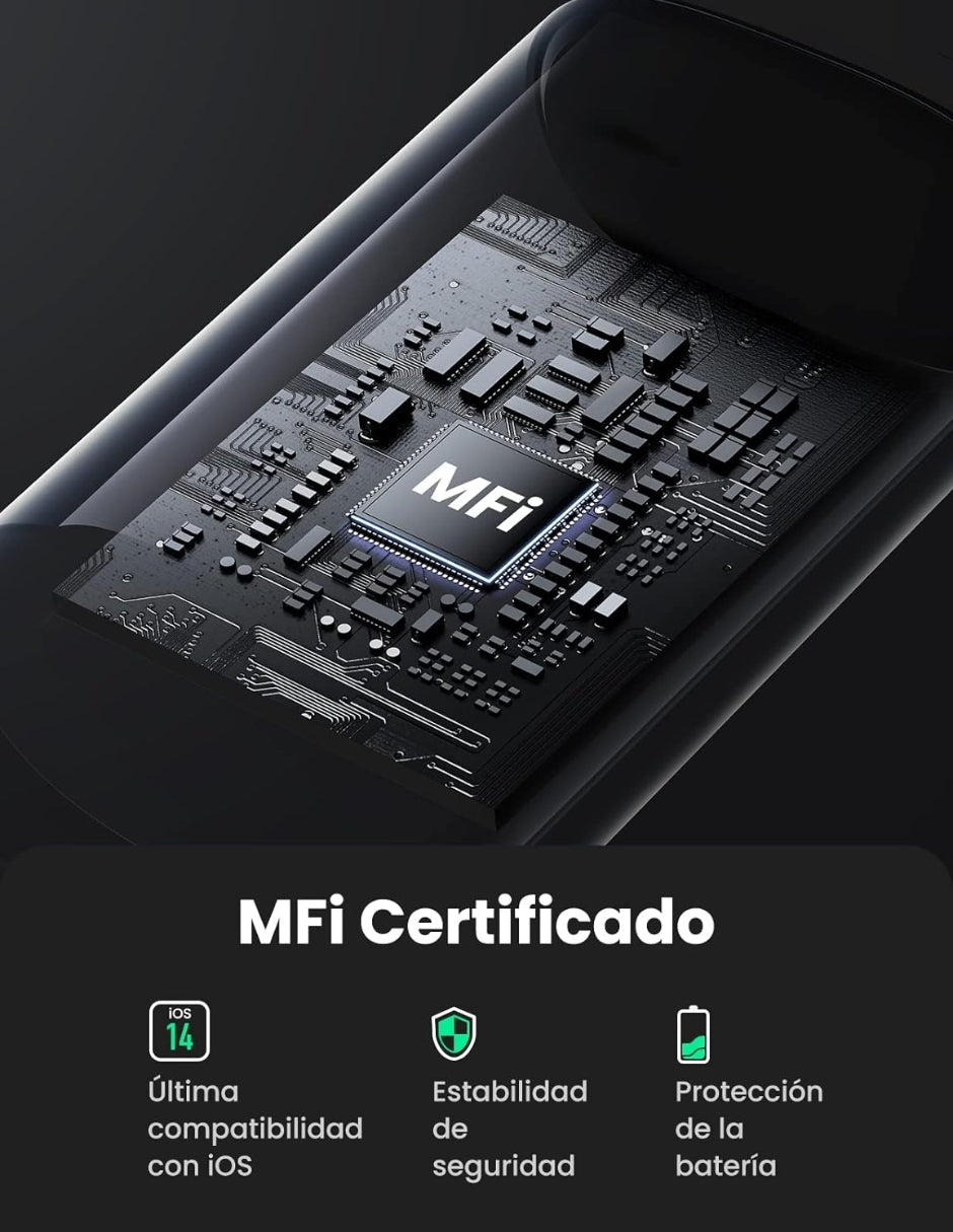UGREEN Cable Usb C a Lightning MFI, Carga Rápida 1m