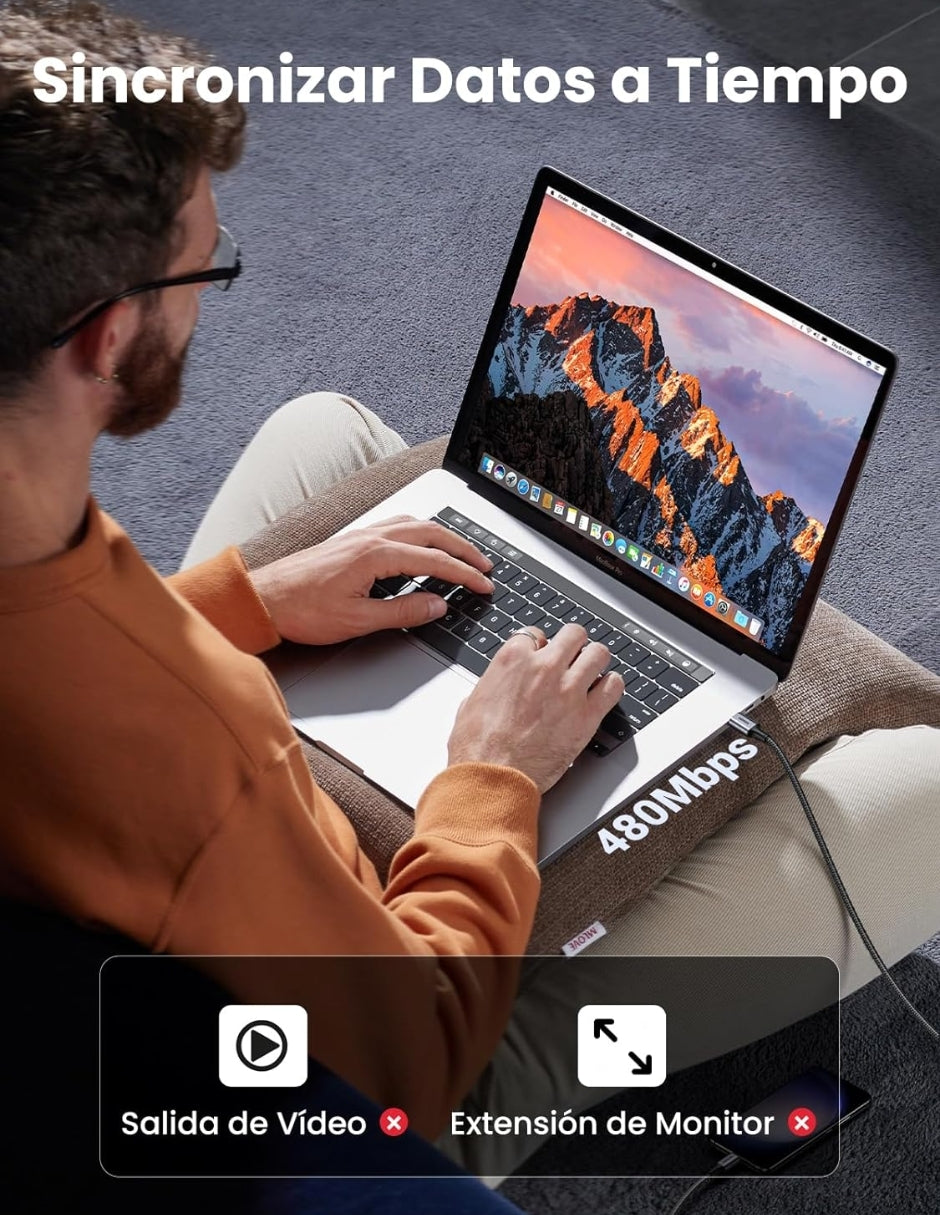 UGREEN Cable USB-C a USB-C 60W Reversible 1m Negro