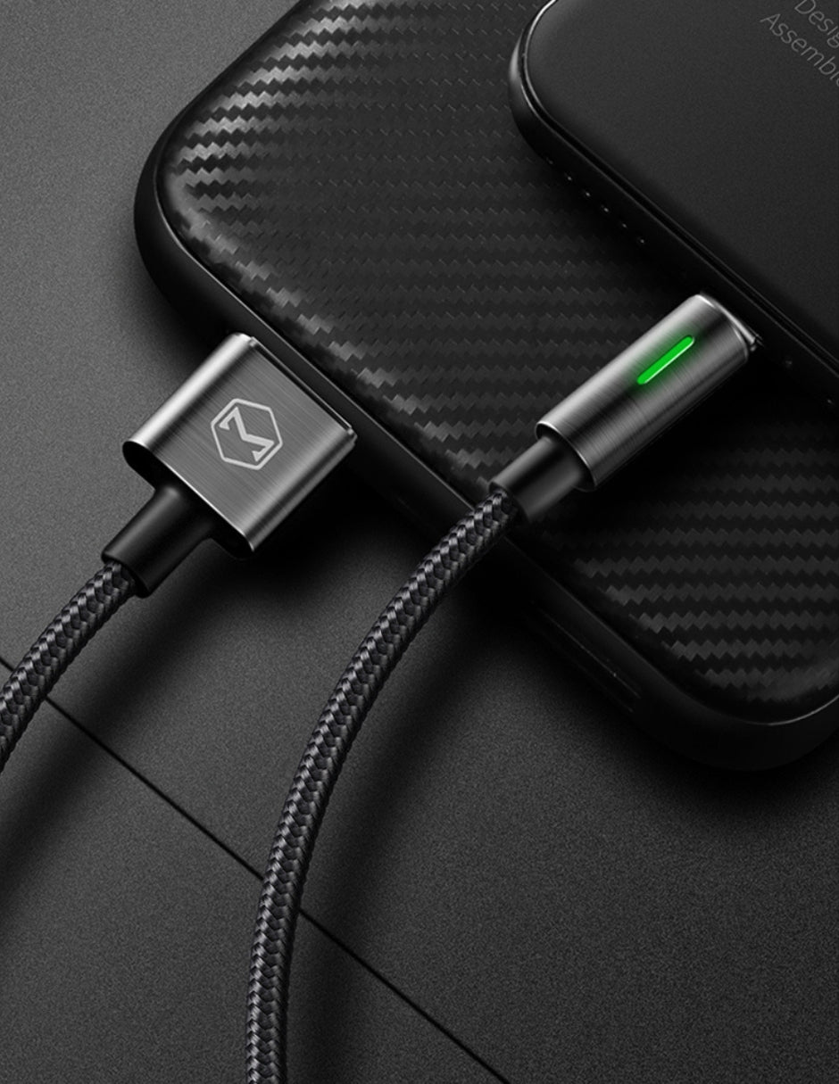 Cable Lightning Reforzado con Indicador LED de Carga Completa 1.2m