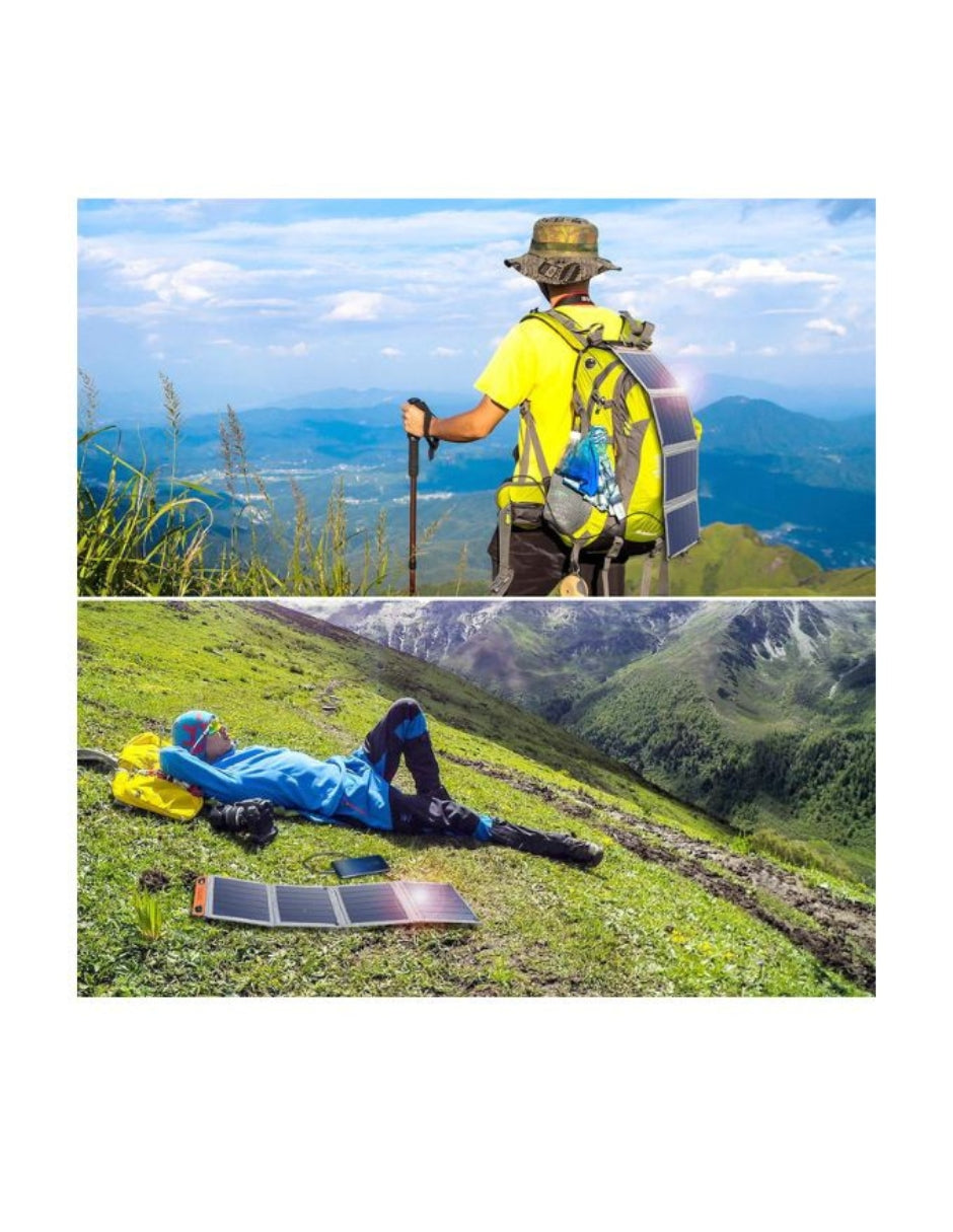 Cargador Portatil con Paneles Solares Dos Salidas 14W