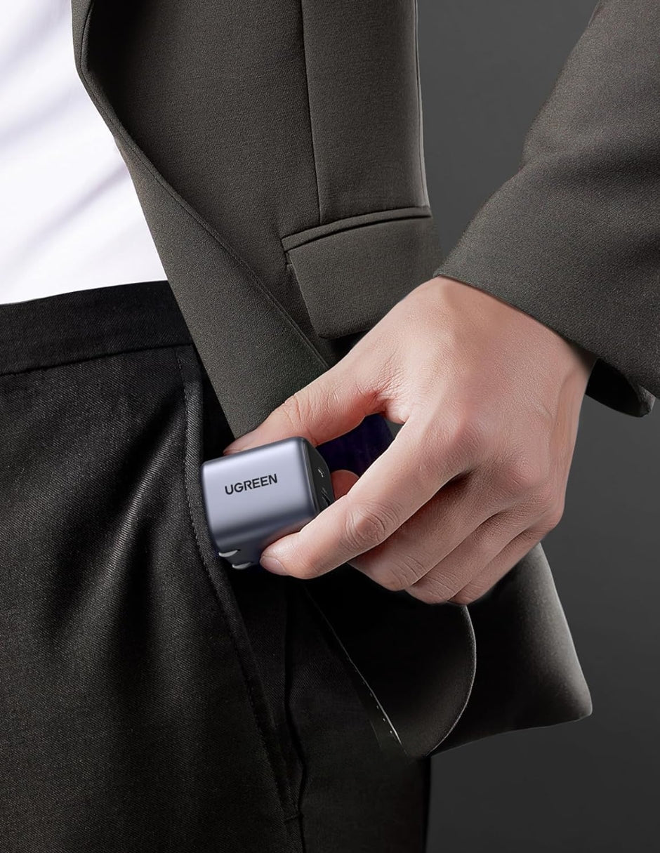 Cargador 2 en 1 de 35W Ugreen Nexode 1 Usb-C, 1 Usb-A de Carga Rápida