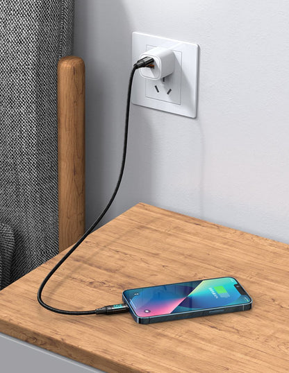 Cable USB Tipo C a Lightning 36W con Pantalla Digital 1.2m