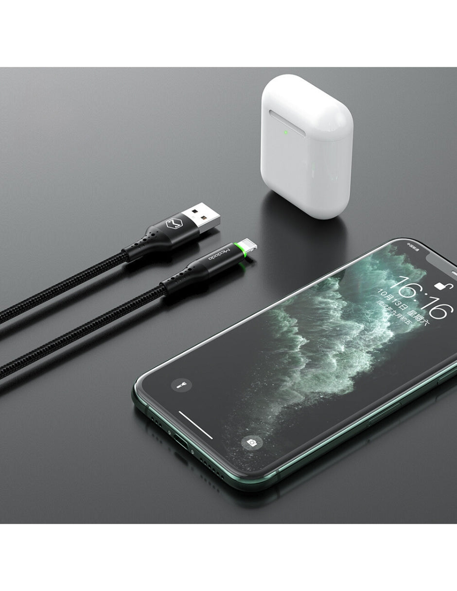 Cable Para iPhone con Led y Desconexión Automática 1.8M