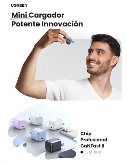 UGREEN Nexode Mini Cargador USB C 30W GAN Gris
