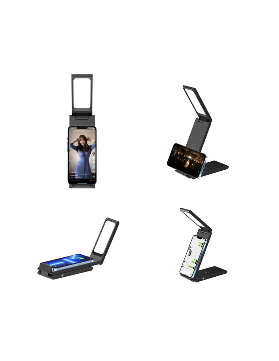 Cargador Inalámbrico 3en1 USAMS Plegable para Celular, Earpods y Smartwatch 15W Negro