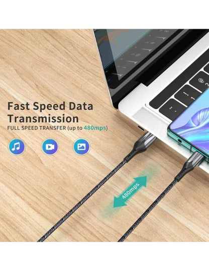 Cable Tipo C de Super Carga Rápida 1.2m Negro