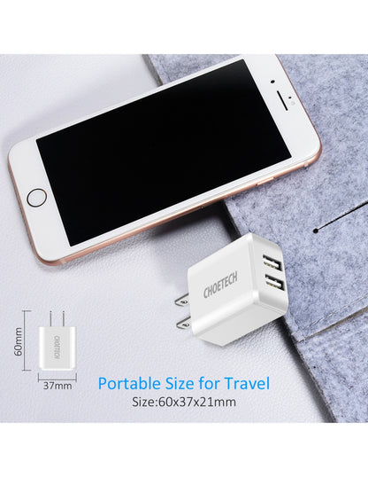 Cargador de Pared Dual USB Carga Rápida