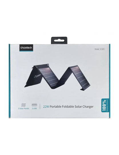 Cargador Portatil con Paneles Solares Dos Salidas 22W