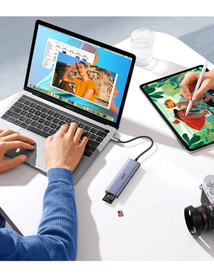 Hub 6 en 1 Ugreen USB-C a 1 HDMI, 3 USB A, 2 SD/TF 5Gbps