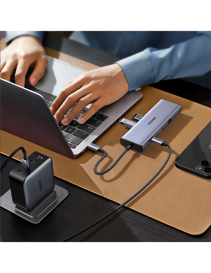 HUB 9 en 1 UGREEN 3 USB-A, 1 USB-C, 1 HDMI 4K/60hz, SD/TFT, Ethernet y VGA