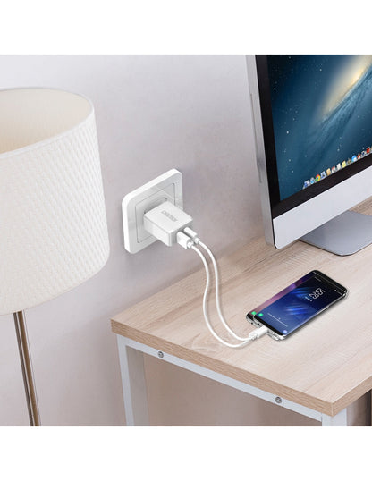Cargador de Pared Dual USB Carga Rápida