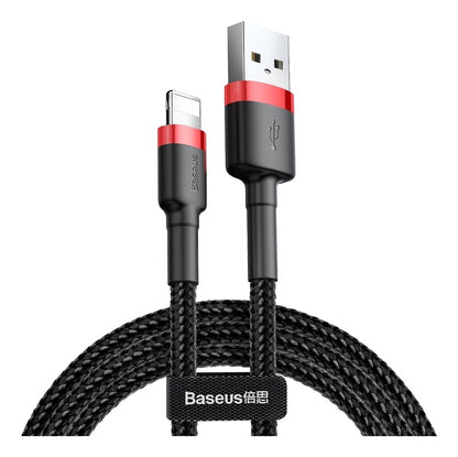 Cable Para iPhone Reforzado Carga Rápida Uso Rudo 2 Metros-Negro
