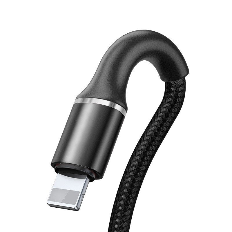 Cable Baseus Lightning de Uso Rudo - Led 2m Cable Carga Rápida Y Datos