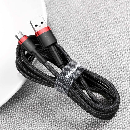 Cable Micro Reforzado Carga Rápida Uso Rudo 1 Metro-Negro