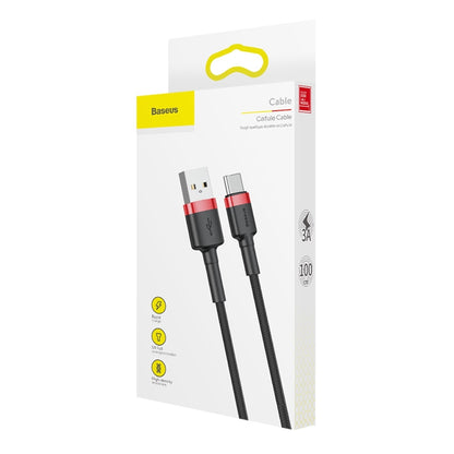 Cable Tipo C Reforzado Carga Rápida Uso Rudo 1 Metro-Negro