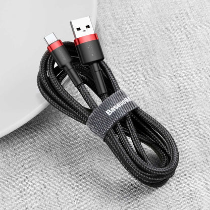 Cable Tipo C Reforzado Carga Rápida Uso Rudo 1 Metro-Negro