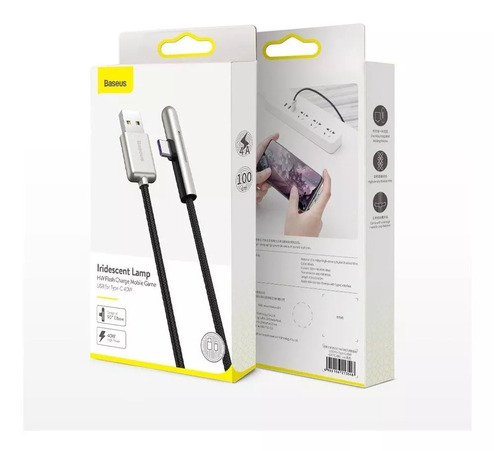 Cable USB Tipo C 40W Carga Rápida Gaming 2 Metros