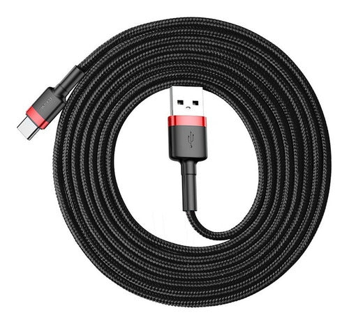 Cable USB Tipo C Reforzado Carga Rápida Uso Rudo 3Metros