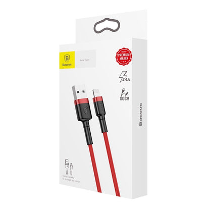 Cable Para iPhone Reforzado Carga Rápida Uso Rudo 1 Metro-Rojo