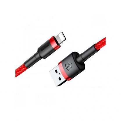 Cable Para iPhone Reforzado Carga Rápida Uso Rudo 1 Metro-Rojo