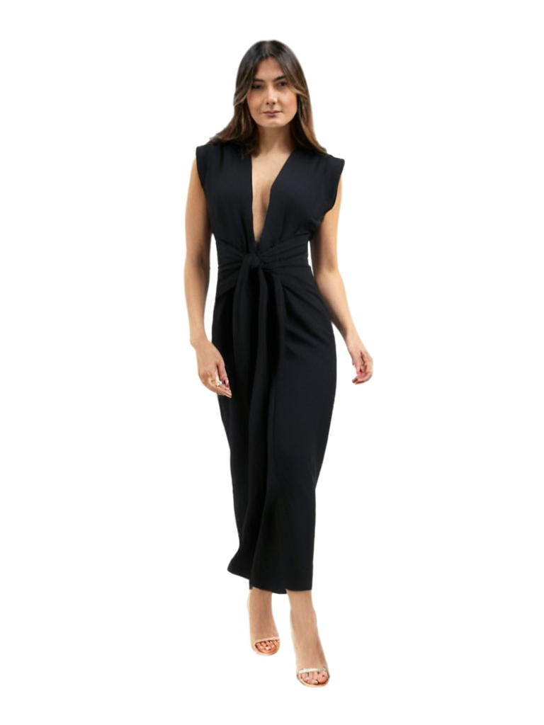 Vestido largo con fajón Behla