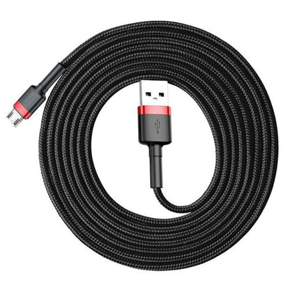Cable Micro Reforzado Carga Rápida Uso Rudo 2 Metros -Negro
