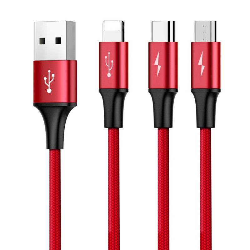 Cable 3 En 1 Uso Rudo - Micro/ Lightning / Tipo C
