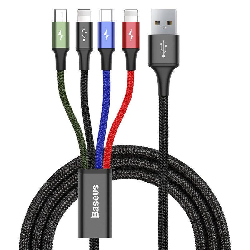 Cable 4 En 1 Uso Rudo-1 Micro / 2 Lightning/ 1 Tipo C